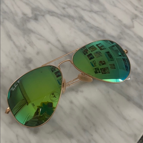 Aviator Ray bans green and gold - Picture 3 of 5